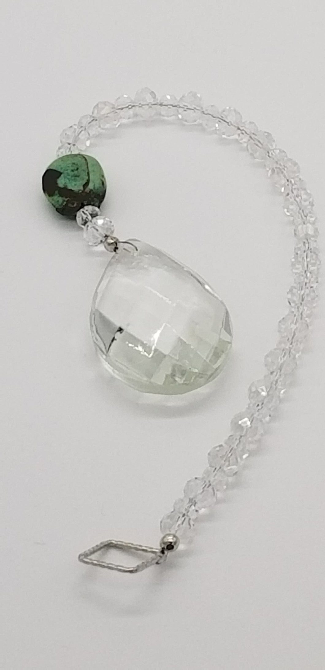 Crystal with Green Stone Suncatcher