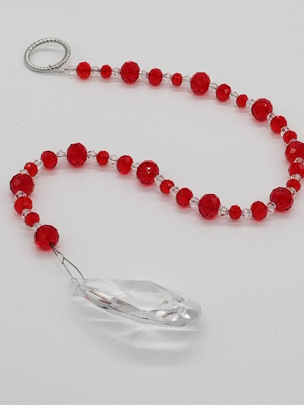 Red with Double Pointed Crystal Suncatcher