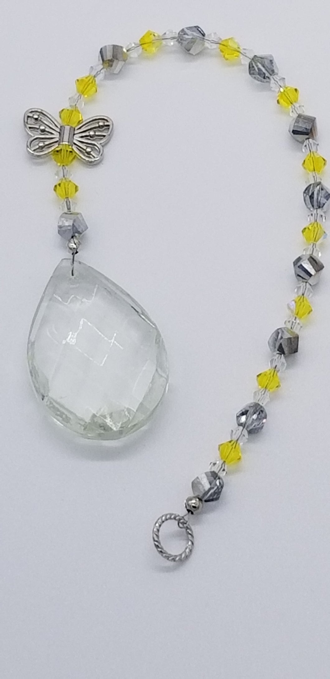 Yellow Suncatcher with Butterfly